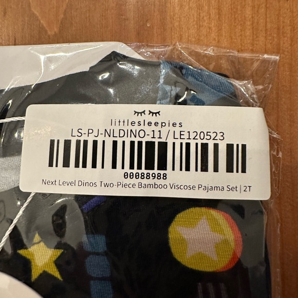 🦖🎮NIB Little Sleepies Next-level Dinos 2 piece long sleeve bamboo pj set - Picture 6 of 7